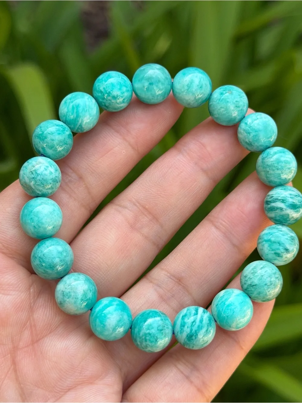 10.5mm stretchabel natural Amazonite bracelet 2214